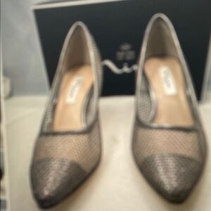 Black Mesh Pointed Heels